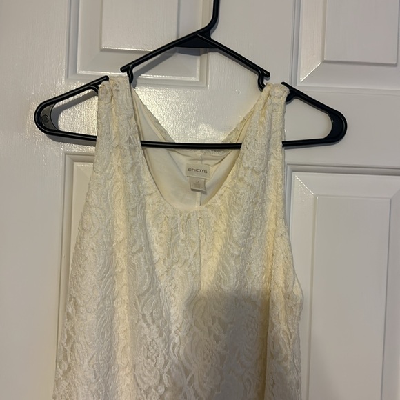 Elegant Cream Sleeveless Dress - Picture 3 of 4